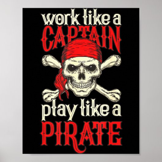 Grappige Score Werk Als Een Kapitein Speel Als Sco Poster (Voorkant)