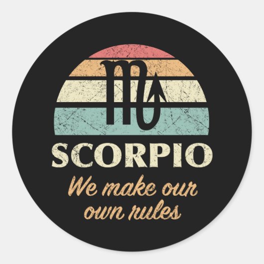 Grappige Scorpio Zodiac regels Ronde Sticker (Voorkant)