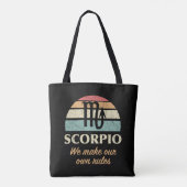 Grappige Scorpio Zodiac regels Tote Bag (Achterkant)