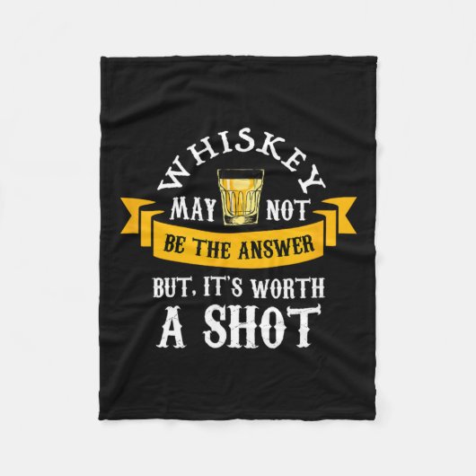 Grappige Scotch Bourbon Whiskey Een Shot Gift Mann Fleece Deken (Voorkant)