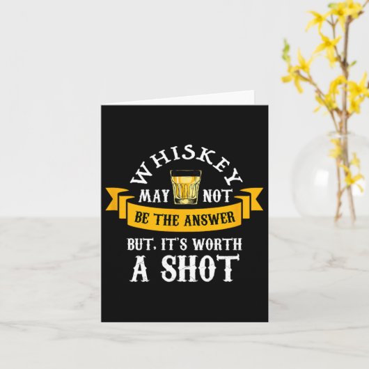 Grappige Scotch Bourbon Whiskey Een Shot Gift Mann Kaart (Gele Bloem)