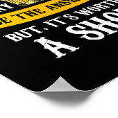 Grappige Scotch Bourbon Whiskey Een Shot Gift Mann Poster (Hoek)