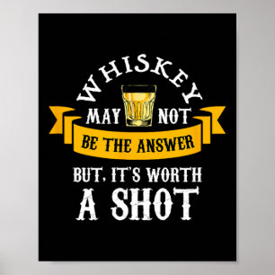 Grappige Scotch Bourbon Whiskey Een Shot Gift Mann Poster