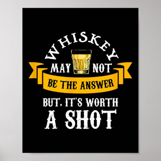 Grappige Scotch Bourbon Whiskey Een Shot Gift Mann Poster (Voorkant)