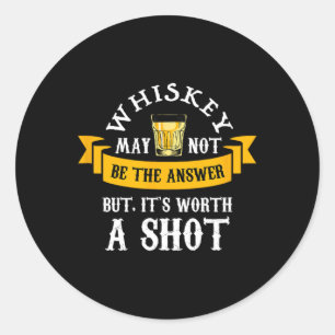 Grappige Scotch Bourbon Whiskey Een Shot Gift Mann Ronde Sticker
