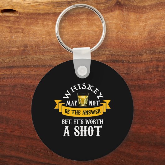 Grappige Scotch Bourbon Whiskey Een Shot Gift Mann Sleutelhanger (Voorkant)