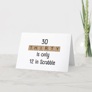 Grappige Scrabble 30e Verjaardagskaart Bedankkaart