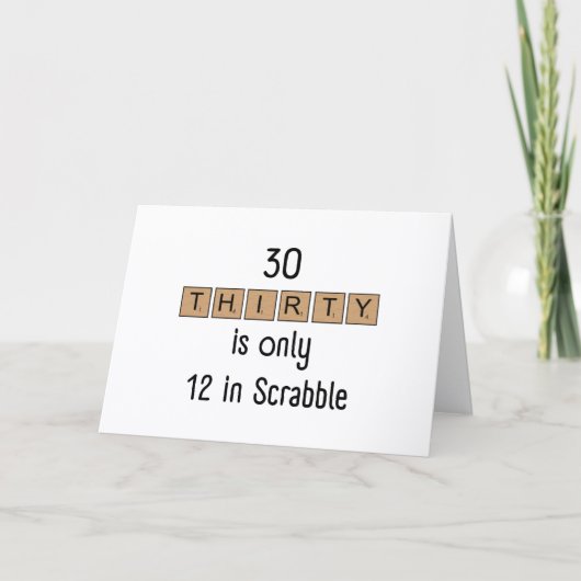 Grappige Scrabble 30e Verjaardagskaart Bedankkaart (Voorkant)