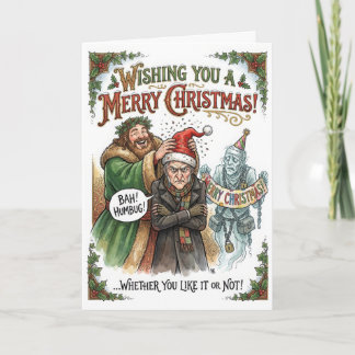 Grappige Scrooge Kerstmis – Bah Humbug Kaart