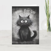 Grappige Scruffy Kat Verjaardag Kaart (Voorkant)