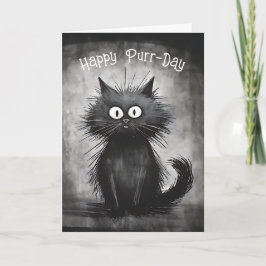 Grappige Scruffy Kat Verjaardag Kaart