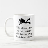 Grappige Scuba Diver, hoe dichter ik bij de bodem  Koffiemok (Links)