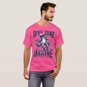 Grappige Scuba Diver Octopus Deep Zee Diving T-shirt (Voorkant volledig)