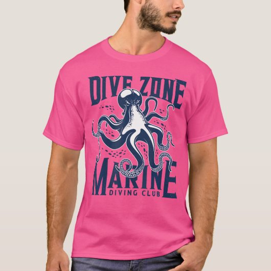 Grappige Scuba Diver Octopus Deep Zee Diving T-shirt (Voorkant)