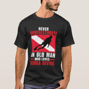 Grappige Scuba Diving Art voor opa Mannen, snorkel T-shirt