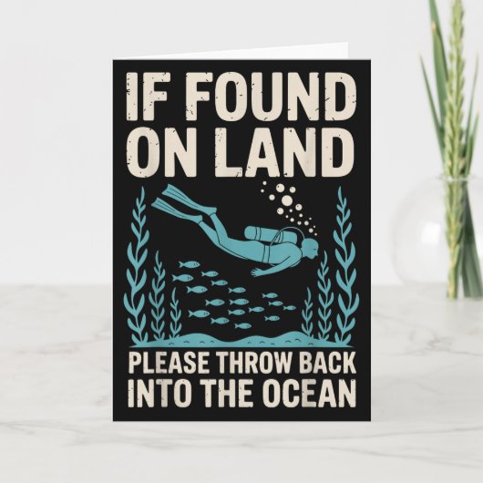 Grappige scuba-duik kunst voor mannen vrouwen scub kaart (Voorkant)