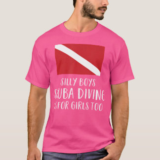 Grappige Scuba Duiken Vlag Scuba Meisjes Vrouwen T-shirt