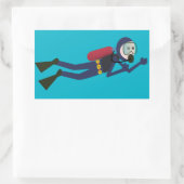 GRAPPIGE SCUBA DUIKER, TANK EN MASKER SCUBA GEAR RECHTHOEKIGE STICKER (Tas)
