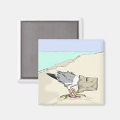 Grappige Seagull Fast Food ijskast magneet (Voorkant / Achterkant)