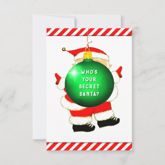 Grappige Secret Santa Kerstkaart Kaart (Voorkant)