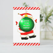 Grappige Secret Santa Kerstkaart Kaart (Staand voorkant)