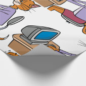 Grappige secretaris Cat Cartoon Office Humor Cadeaupapier