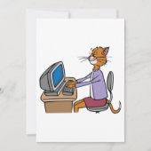 Grappige secretaris Cat Cartoon Office Humor Kaart (Voorkant)