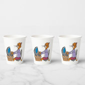 Grappige secretaris Cat Cartoon Office Humor Papieren Bekers