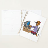 Grappige secretaris Cat Cartoon Office Humor Planner (Display)