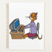Grappige secretaris Cat Cartoon Office Humor Planner (Voorkant)