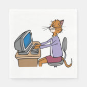 Grappige secretaris Cat Cartoon Office Humor Servet (Voorkant)