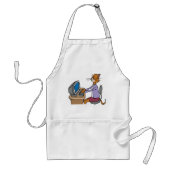 Grappige secretaris Cat Cartoon Office Humor Standaard Schort (Voorkant)