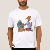 Grappige secretaris Cat Cartoon Office Humor T-shirt (Voorkant)