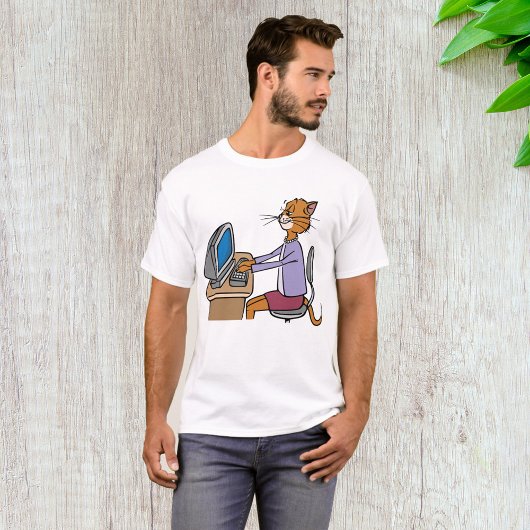 Grappige secretaris Cat Cartoon Office Humor T-shirt