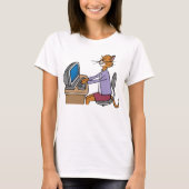 Grappige secretaris Cat Cartoon Office Humor T-shirt (Voorkant)