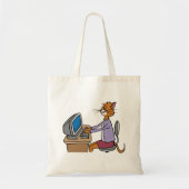 Grappige secretaris Cat Cartoon Office Humor Tote Bag (Voorkant)