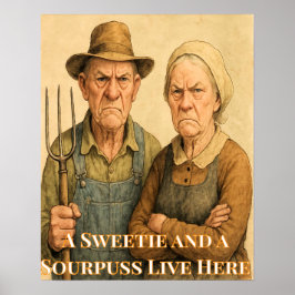 Grappige Seetie en Sourpuss kunst Poster
