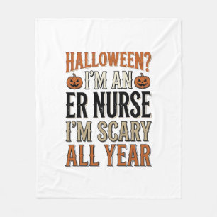 Grappige SEH-verpleegster Halloween Griezels hele  Fleece Deken