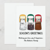 GRAPPIGE SEIZOENGROETEN Platte Kerstkaart (Voorkant / Achterkant)