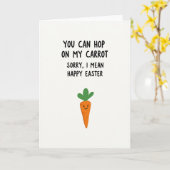 Grappige seizoensgroeten wortel kaart (Gele Bloem)