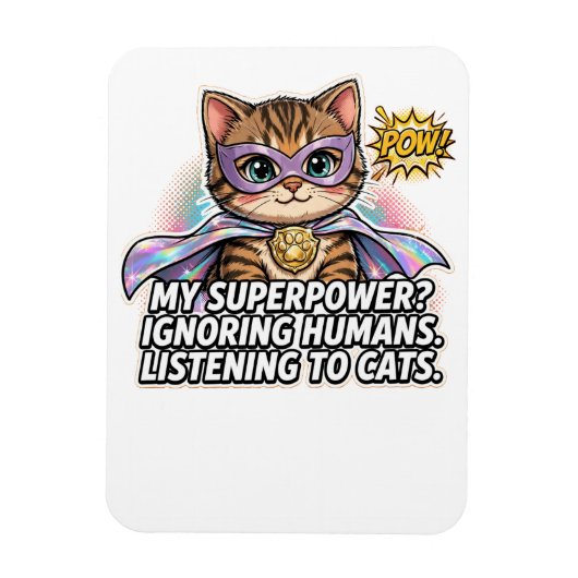 Grappige Selectieve Gehoor Kat Superkracht Magneet (Verticaal)