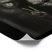 Grappige Selfie Bigfoot Alien Sasquatch Rock On Ha Poster (Hoek)