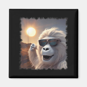 Grappige selfie met Yeti-zonnebril tijdens zonsver Magneet