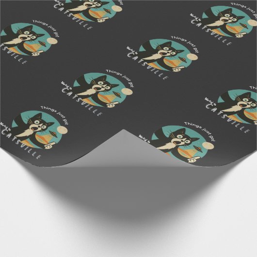 Grappige selfie van kat UFO buitenaards paranormaa Cadeaupapier (Hoek)