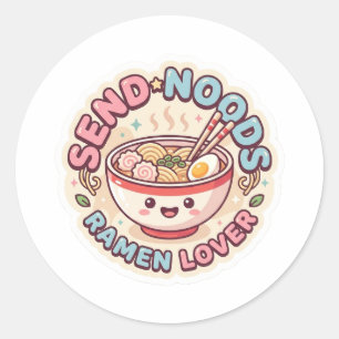 Grappige Send Noods Sticker - Cute Kawaii Ramen Ko