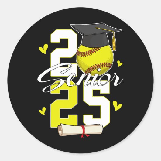 Grappige Senior 2025 Cl Van 2025 Afstuderen Softll Ronde Sticker (Voorkant)