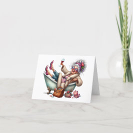 Grappige Senior Lady Notitiekaartje