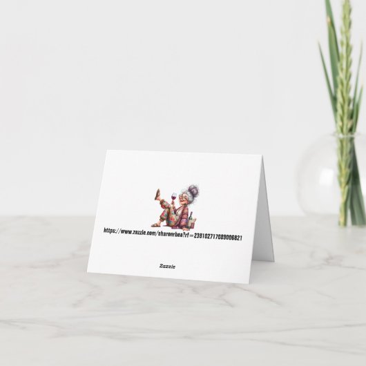 Grappige Senior Lady Notitiekaartje (Achterkant)