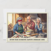 Grappige senioren bakken bij elkaar uitnodiging (Voorkant)
