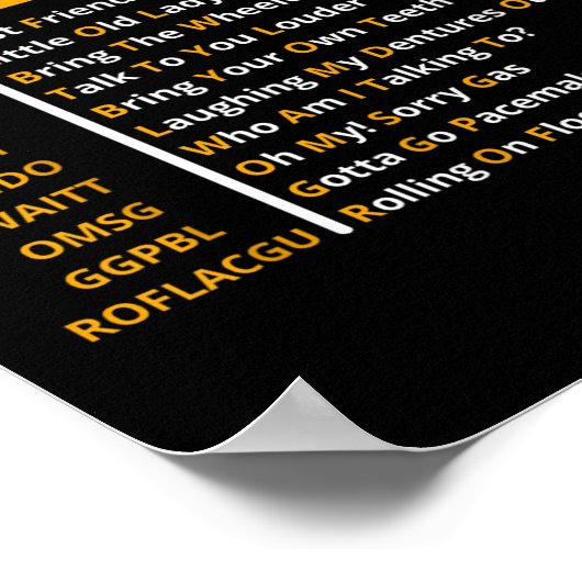 Grappige senioren sms code ontwerp cadeau voor poster (Hoek)